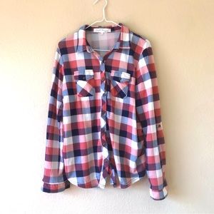 Maternity Plaid Button Up Flannel size XL Eden&Olivia